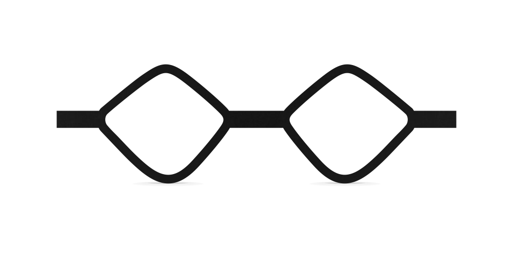 Nina Mûr Cuántica Rhombus eyeglasses in Black — handcrafted Madrid birch wood frame