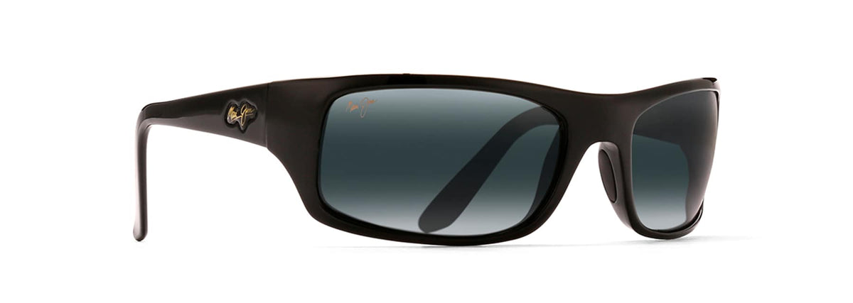 Maui Jim Peahi sunglasses in Gloss Black, angled view