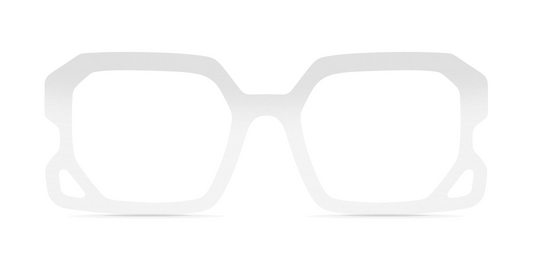 Nina Mûr Johnny5 eyeglasses in White High Gloss — handcrafted Madrid birch wood frame