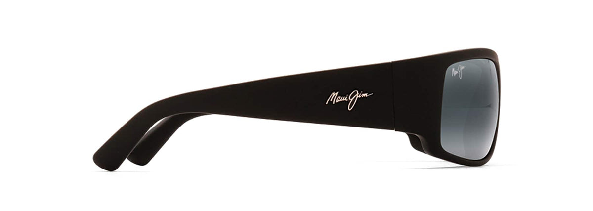 Maui Jim World Cup sunglasses in Matte Black Rubber, side view