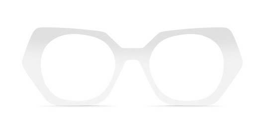 Nina Mûr Zayda eyeglasses in White High Gloss — handcrafted Madrid birch wood frame