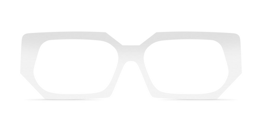 Nina Mûr Tony eyeglasses in White High Gloss — handcrafted Madrid birch wood frame
