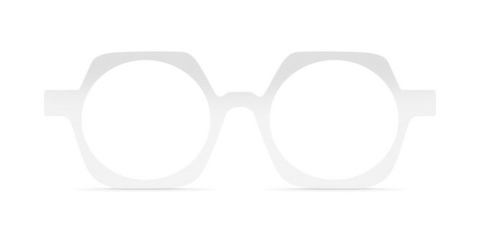 Nina Mûr Bosco eyeglasses in White High Gloss — handcrafted Madrid birch wood frame