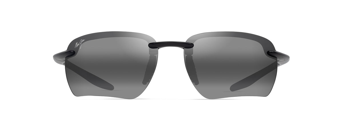 Maui Jim Hookipa Ultra G sunglasses in Shiny Black - Neutral Grey, front view