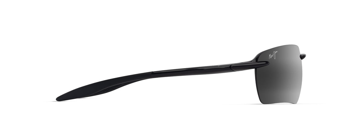 Maui Jim Hookipa Ultra G sunglasses in Shiny Black - Neutral Grey, side view