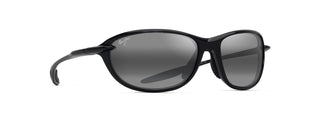 Maui Jim Hookipa Ultra R sunglasses in Shiny Black, angled view