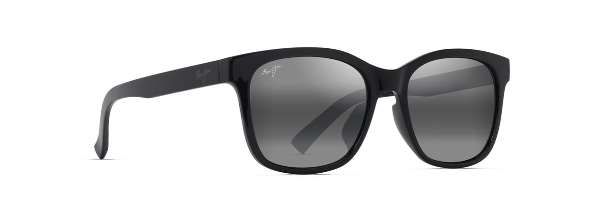Maui Jim Owelo sunglasses in Shiny Black, angled view