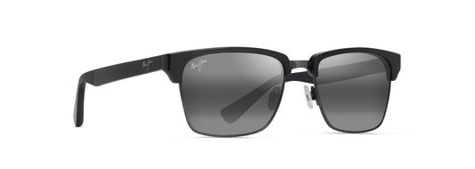 Maui Jim Kawika XL sunglasses in Shiny Black, angled view