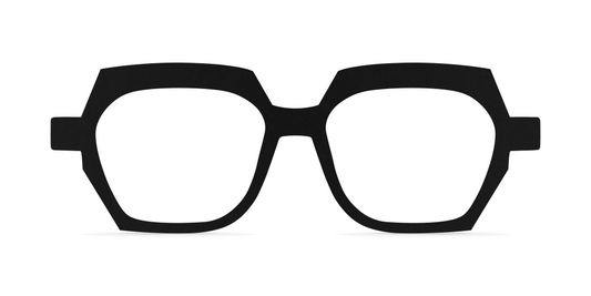 Nina Mûr Warren eyeglasses in Black — handcrafted Madrid birch wood frame