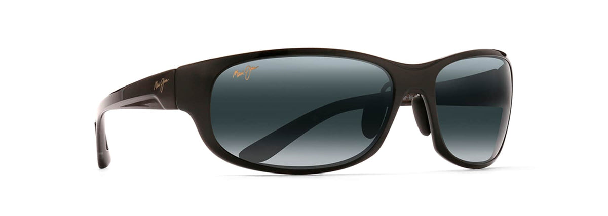 Maui Jim Twin Falls sunglasses in Gloss Black Fade, angled view