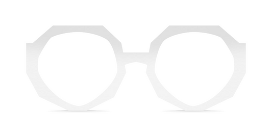Nina Mûr Bux eyeglasses in White High Gloss — handcrafted Madrid birch wood frame