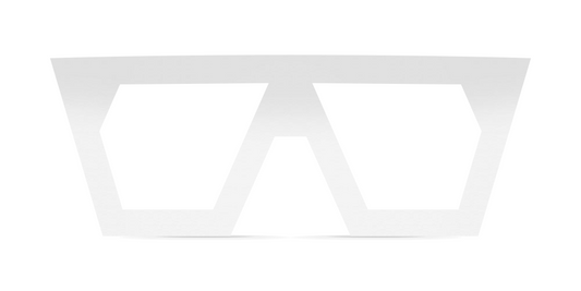 Nina Mûr Métrica Triangle eyeglasses in White High Gloss — handcrafted Madrid birch wood frame