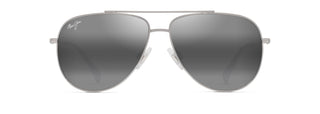 Maui Jim Hauoli XS sunglasses in Shiny Silver - Neutral Grey, front view