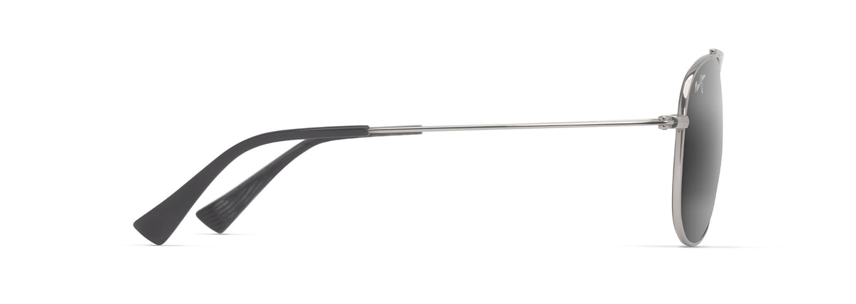 Maui Jim Hauoli XS sunglasses in Shiny Silver - Neutral Grey, side view