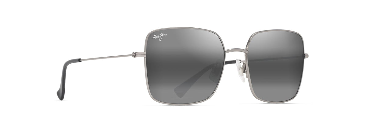 Maui Jim Lipine sunglasses in Shiny Silver, angled view