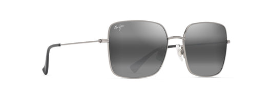 Maui Jim Lipine sunglasses in Shiny Silver, angled view