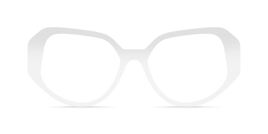 Nina Mûr Carla eyeglasses in White High Gloss — handcrafted Madrid birch wood frame
