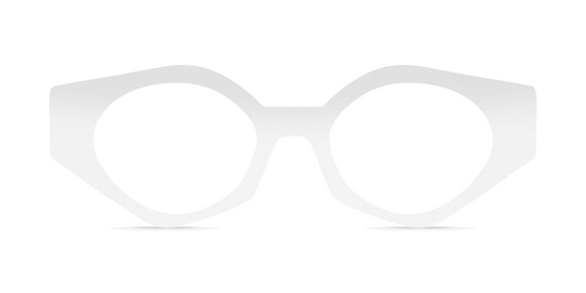 Nina Mûr Yoko eyeglasses in White High Gloss — handcrafted Madrid birch wood frame