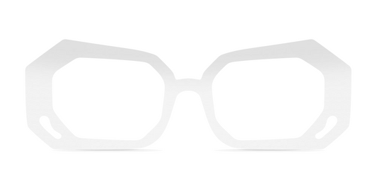 Nina Mûr Bender eyeglasses in White High Gloss — handcrafted Madrid birch wood frame