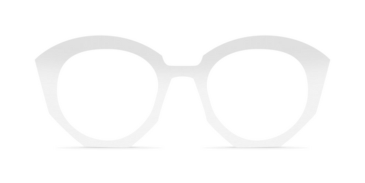 Nina Mûr Jordan eyeglasses in White High Gloss — handcrafted Madrid birch wood frame