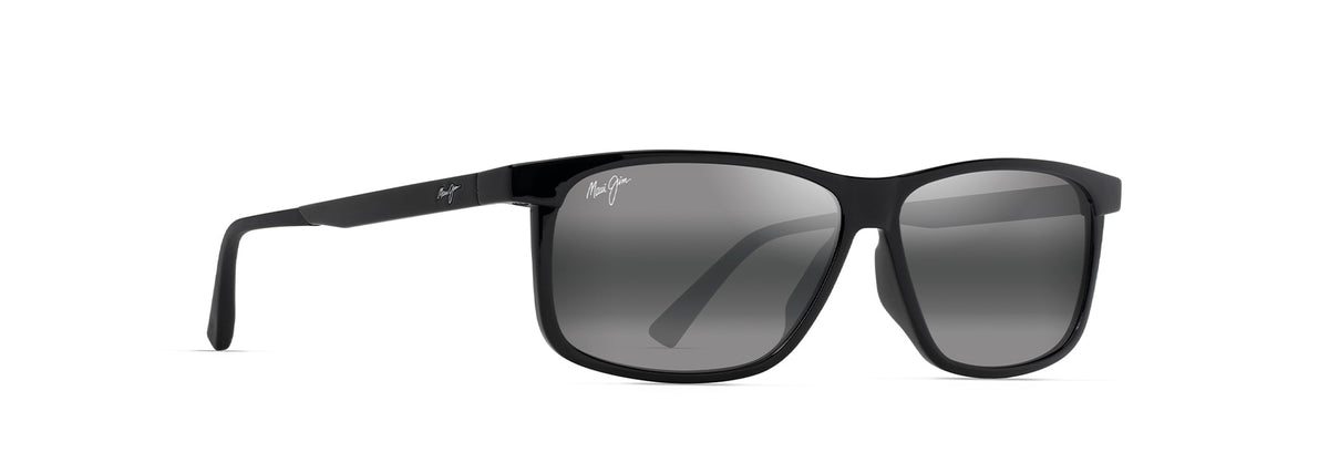 Maui Jim Pulama sunglasses in Shiny Black, angled view