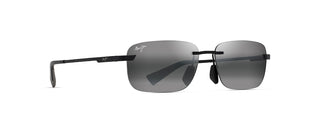 Maui Jim Lanakila sunglasses in Matte Black with Grey, angled view
