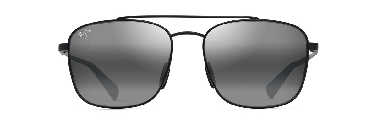 Maui Jim Piwai AF sunglasses in Matte Black with Grey, front view