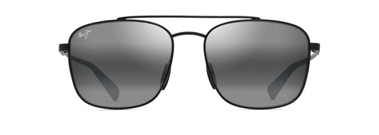 Maui Jim Piwai AF sunglasses in Matte Black with Grey, front view