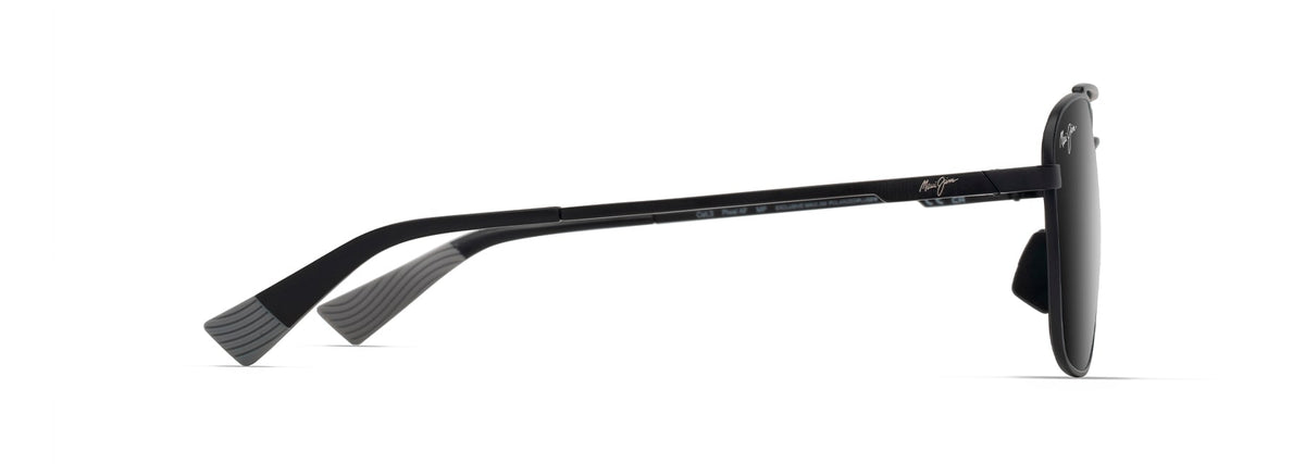 Maui Jim Piwai AF sunglasses in Matte Black with Grey, side view