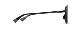 Maui Jim Piwai AF sunglasses in Matte Black with Grey, side view