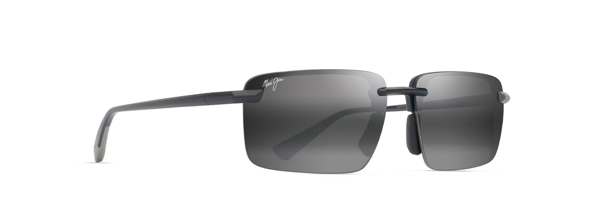 Maui Jim Laulima AF sunglasses in Matte Black, angled view