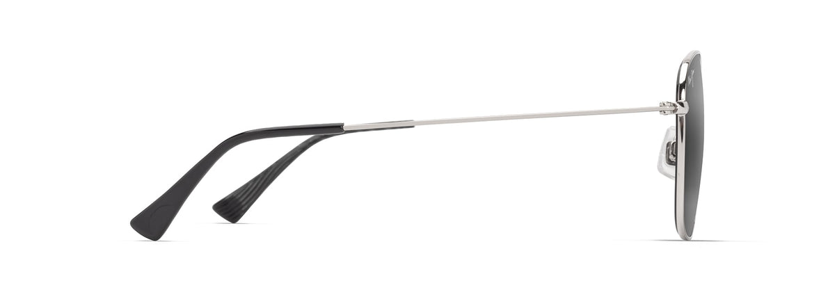 Maui Jim 'Olali AF sunglasses in Shiny Silver - Neutral Grey, side view