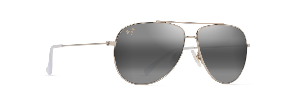Maui Jim Hauoli sunglasses in Shiny Light Gold - Neutral Grey, angled view