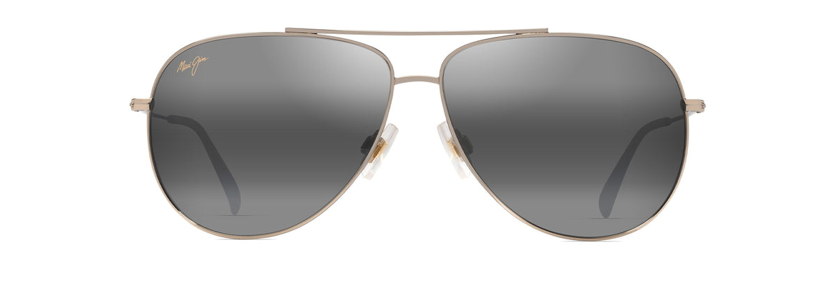 Maui Jim Hauoli XL sunglasses in Shiny Light Gold - Neutral Grey, front view