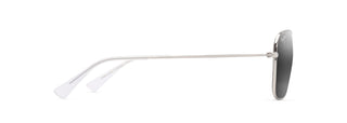 Maui Jim Na'auao sunglasses in Shiny Silver - Neutral Grey, side view