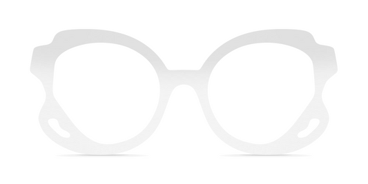 Nina Mûr Arale eyeglasses in White High Gloss — handcrafted Madrid birch wood frame