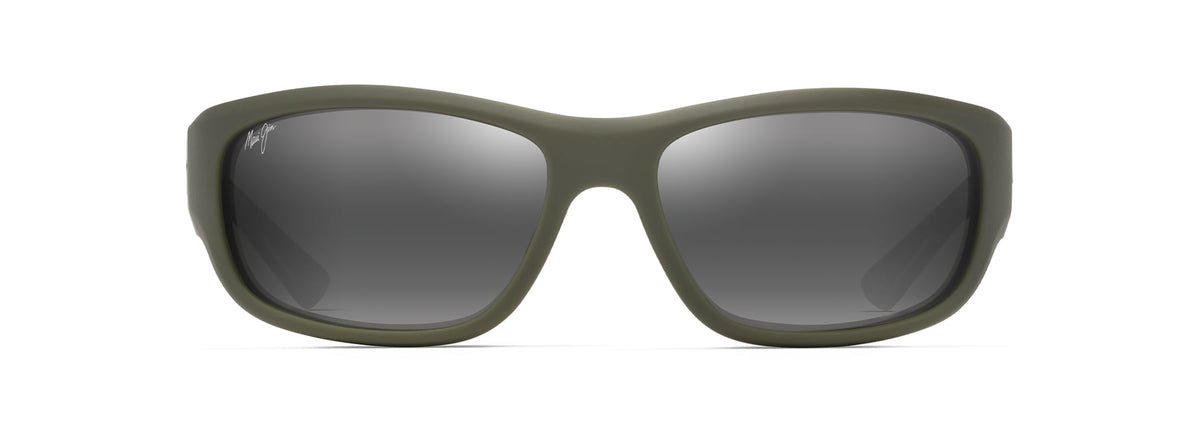 Maui Jim Maukele sunglasses in Matte Military Green with Brown Camo interior, front view