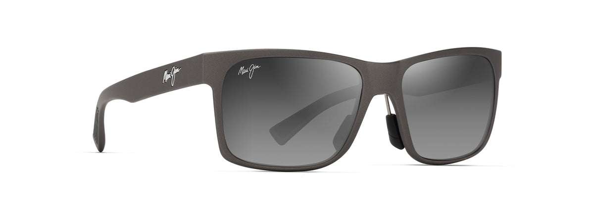 Maui Jim Hoopili sunglasses in Matte Metallic Grey, angled view