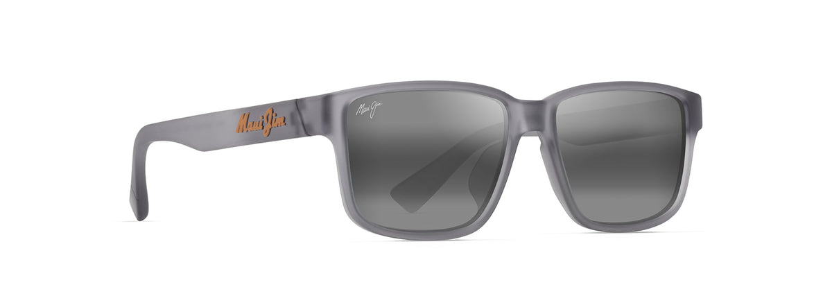 Maui Jim Kuniahi AF sunglasses in Matte Transparent Grey, angled view