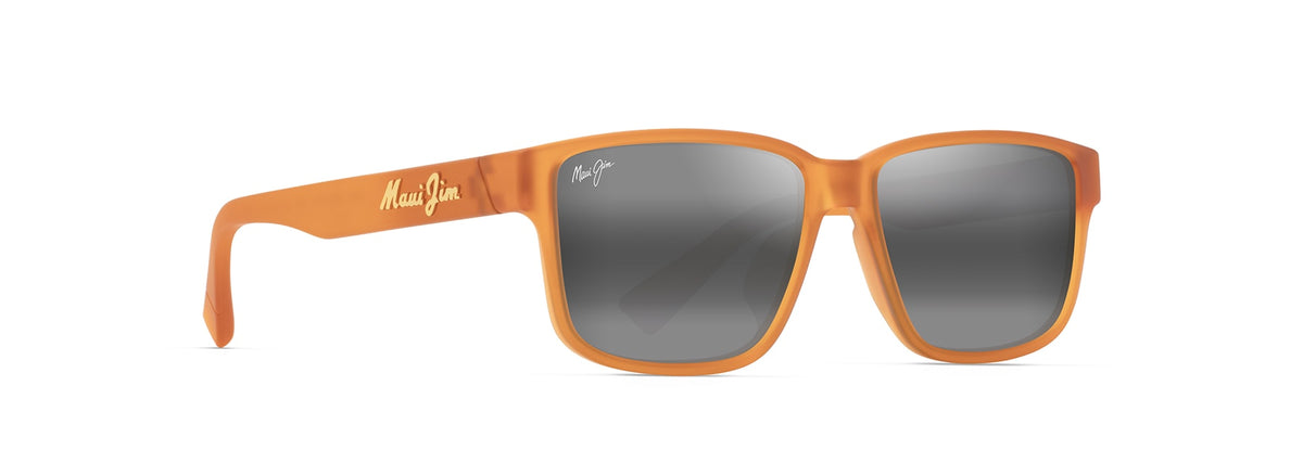 Maui Jim Kuniahi AF sunglasses in Shiny Transparent Orange, angled view