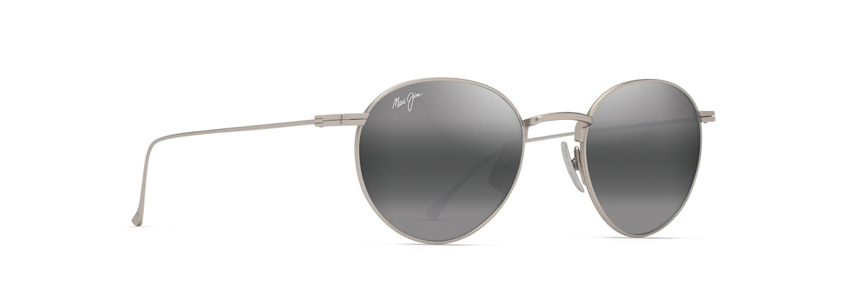 Maui Jim Kaapeha sunglasses in Matte Silver, angled view