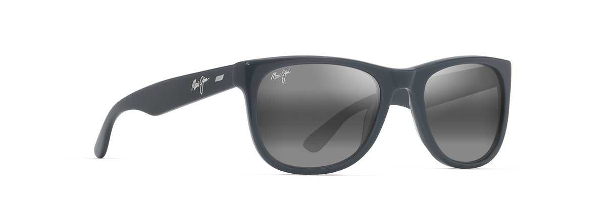 Maui Jim Kikonia sunglasses in Shiny Solid Greyish Blue, angled view