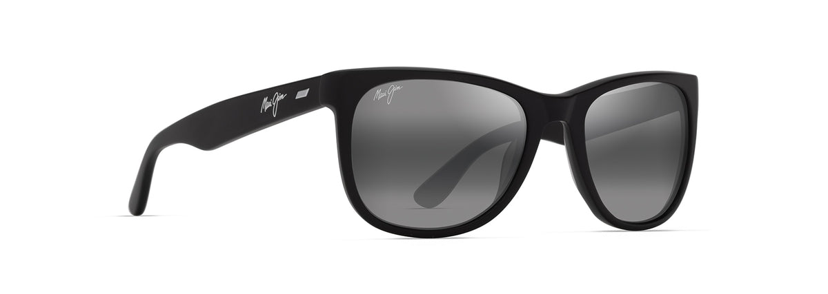 Maui Jim Kikonia XL sunglasses in Matte Black, angled view