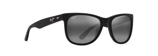Maui Jim Kikonia XL sunglasses in Matte Black, angled view