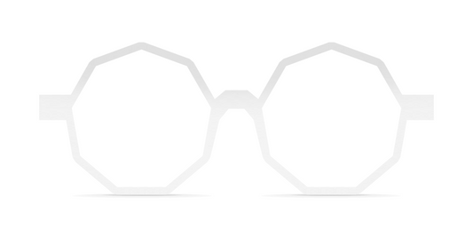 Nina Mûr Ettiene eyeglasses in White High Gloss — handcrafted Madrid birch wood frame