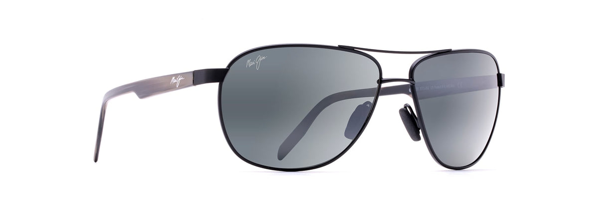 Maui Jim Castles sunglasses in Matte Black, angled view