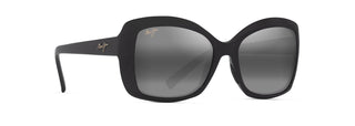 Maui Jim Orchid sunglasses in Shiny Black - Neutral Grey, angled view