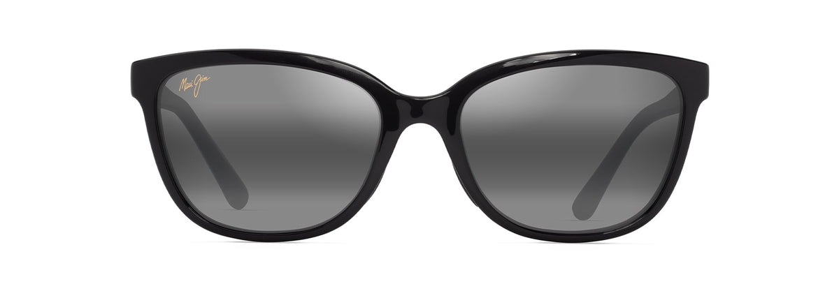 Maui Jim Honi sunglasses in Shiny Black - Neutral Grey, front view