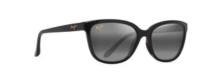 Maui Jim Honi sunglasses in Shiny Black - Neutral Grey, angled view