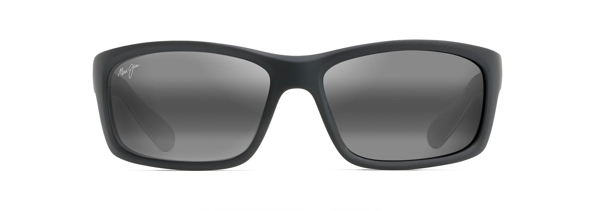 Maui Jim Kanaio Coast sunglasses in Matte Black with White Blue, front view